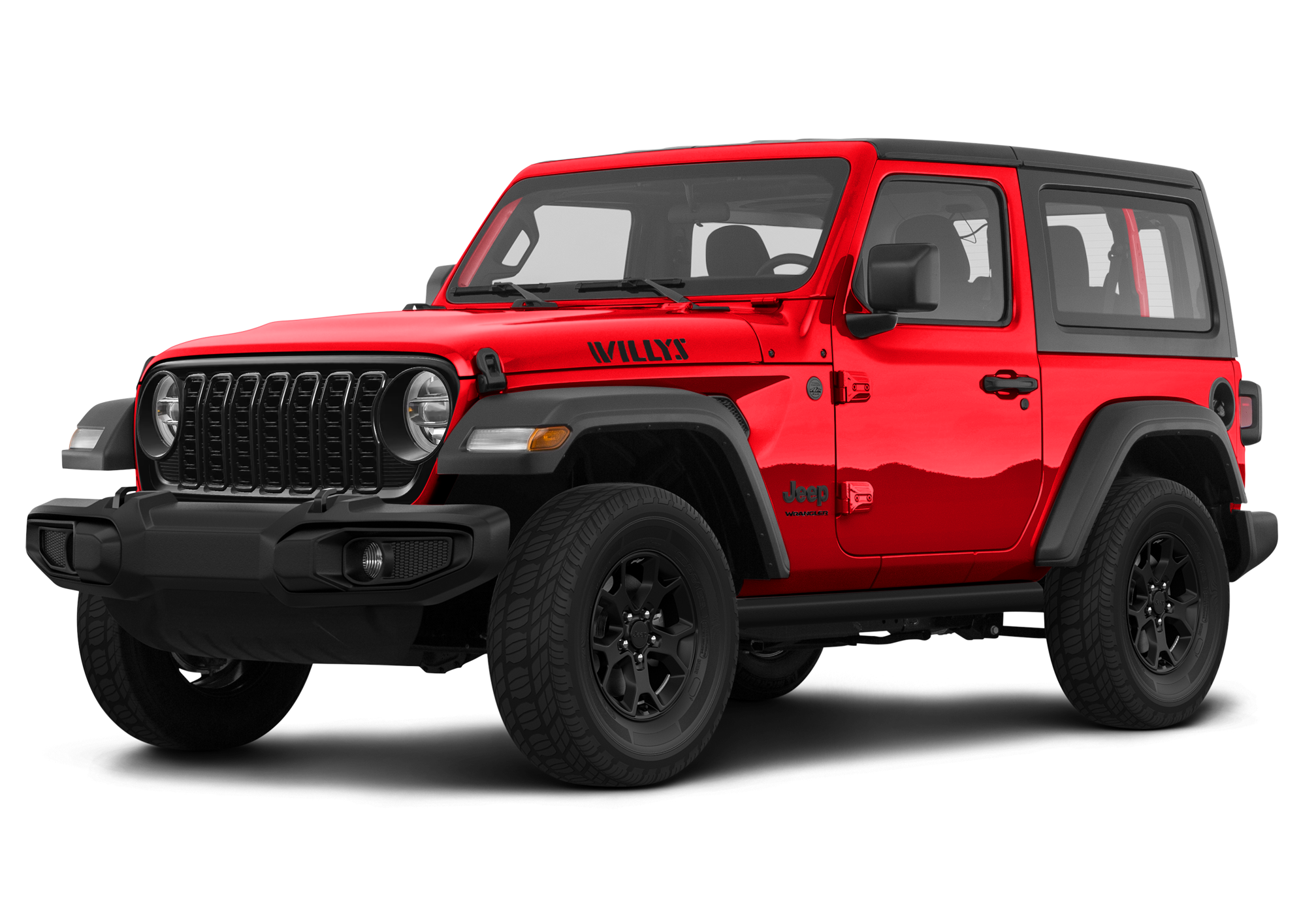 a red jeep wrangler