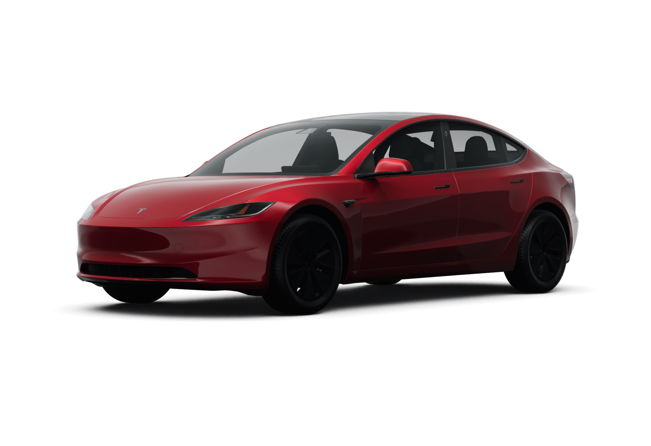 a-red-tesla-model-3-EV