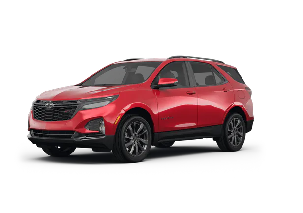 a red Chevrolet Equinox