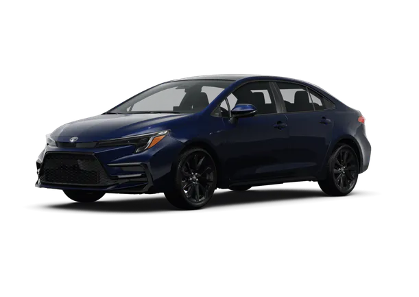 a blue Toyota Corolla