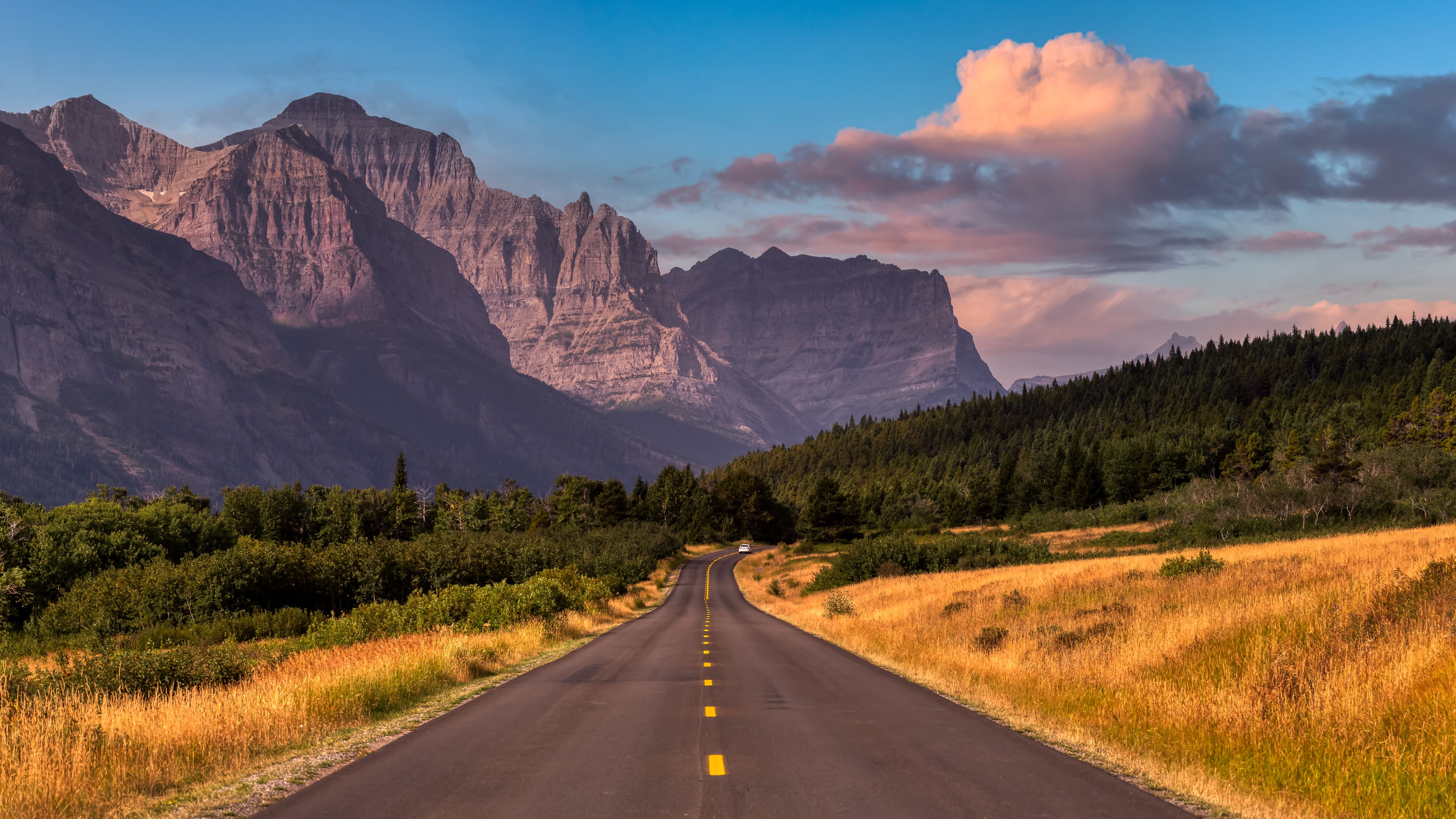 road up to montana mountains