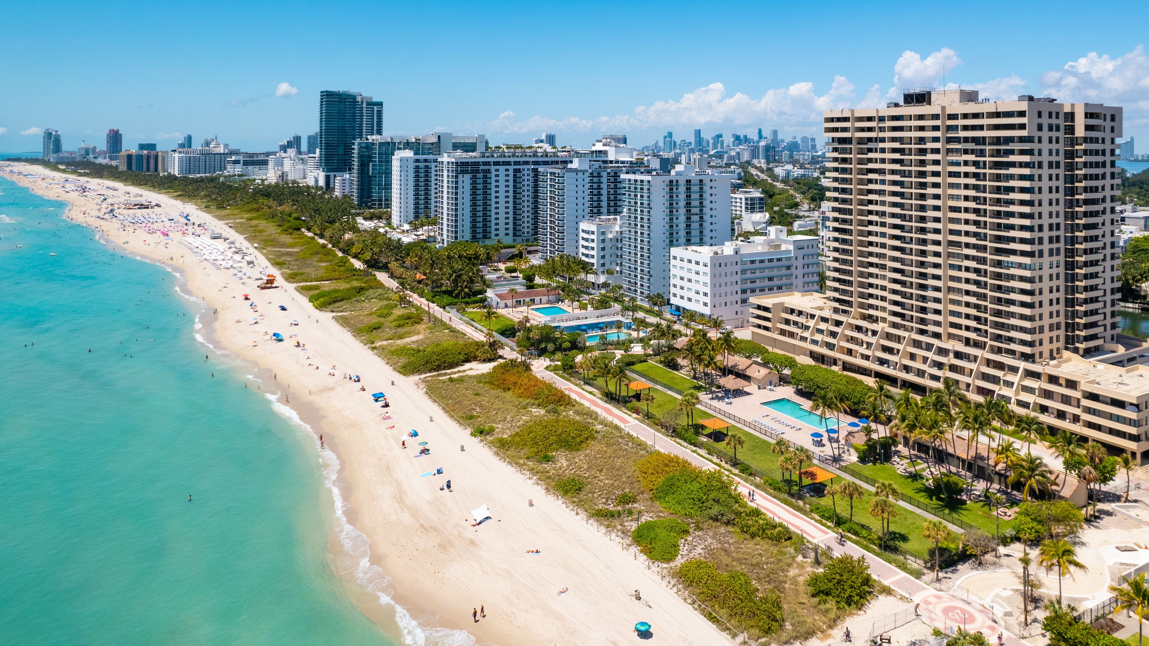 Aerial view of South Beach, Miami, Florida