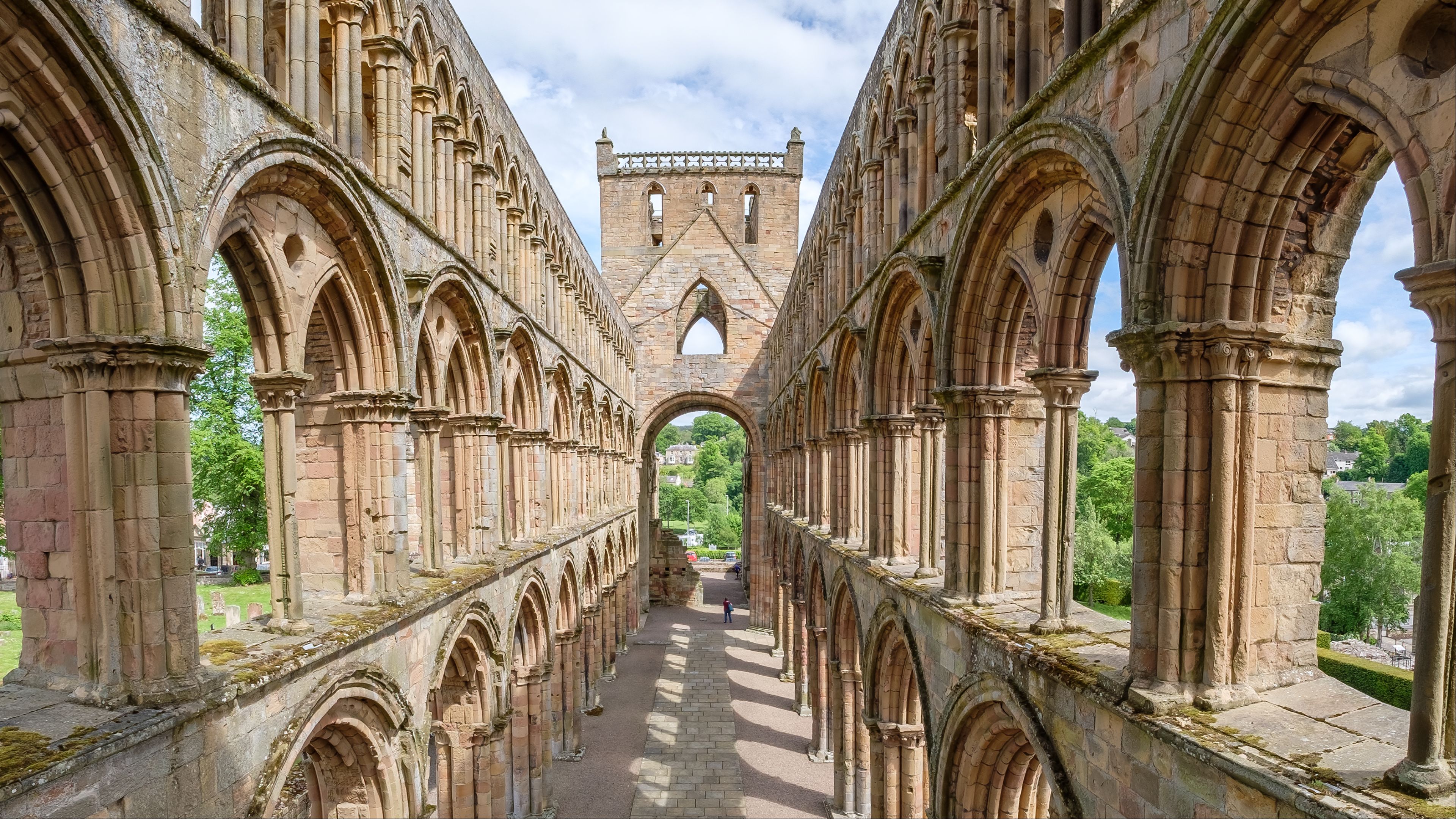 The arches in the ruins of Jedburgh Abbey The arches in the ruins of Jedburgh Abbey