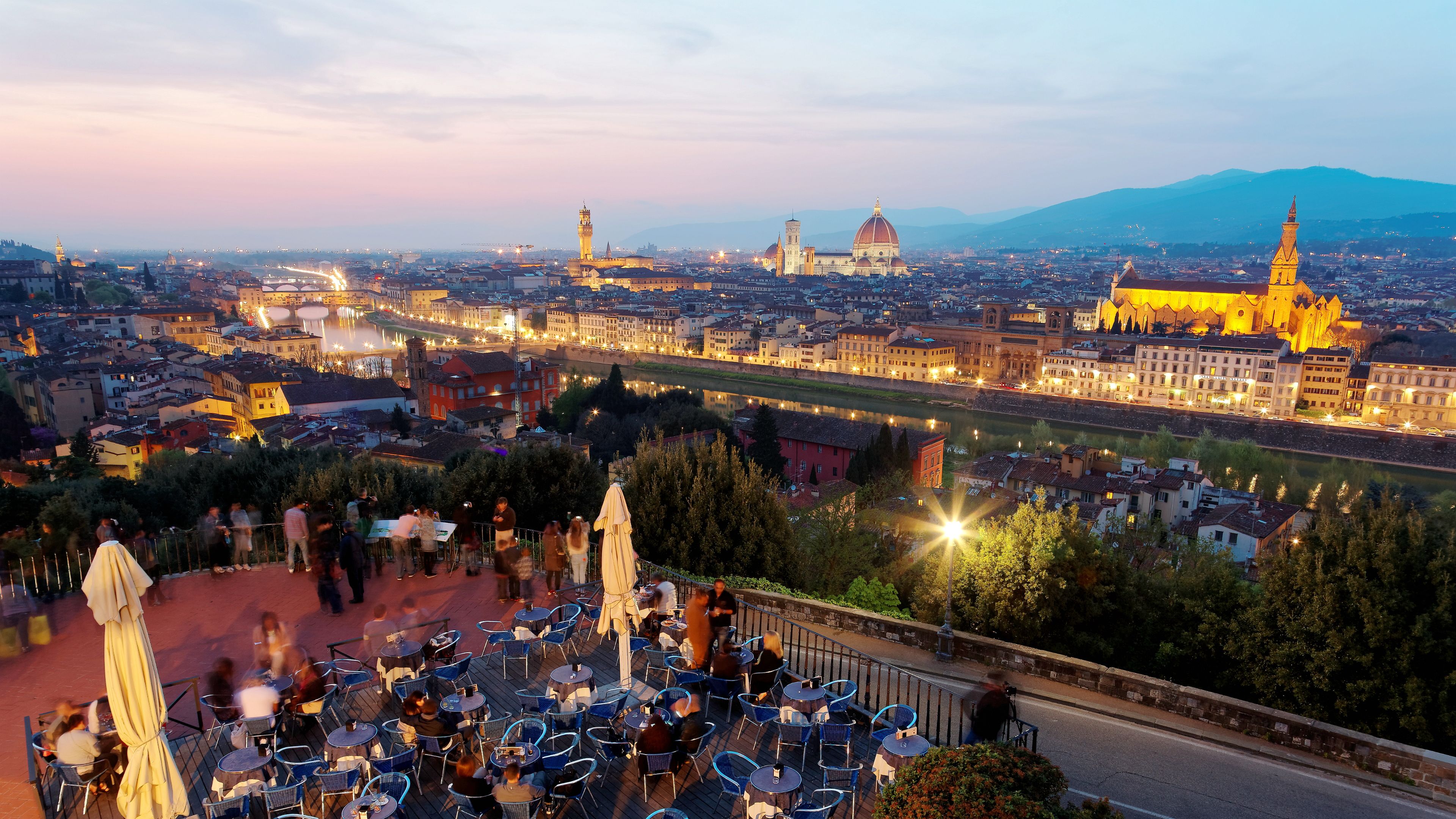 Panoramic view of Florence by night Panoramic view of Florence by night