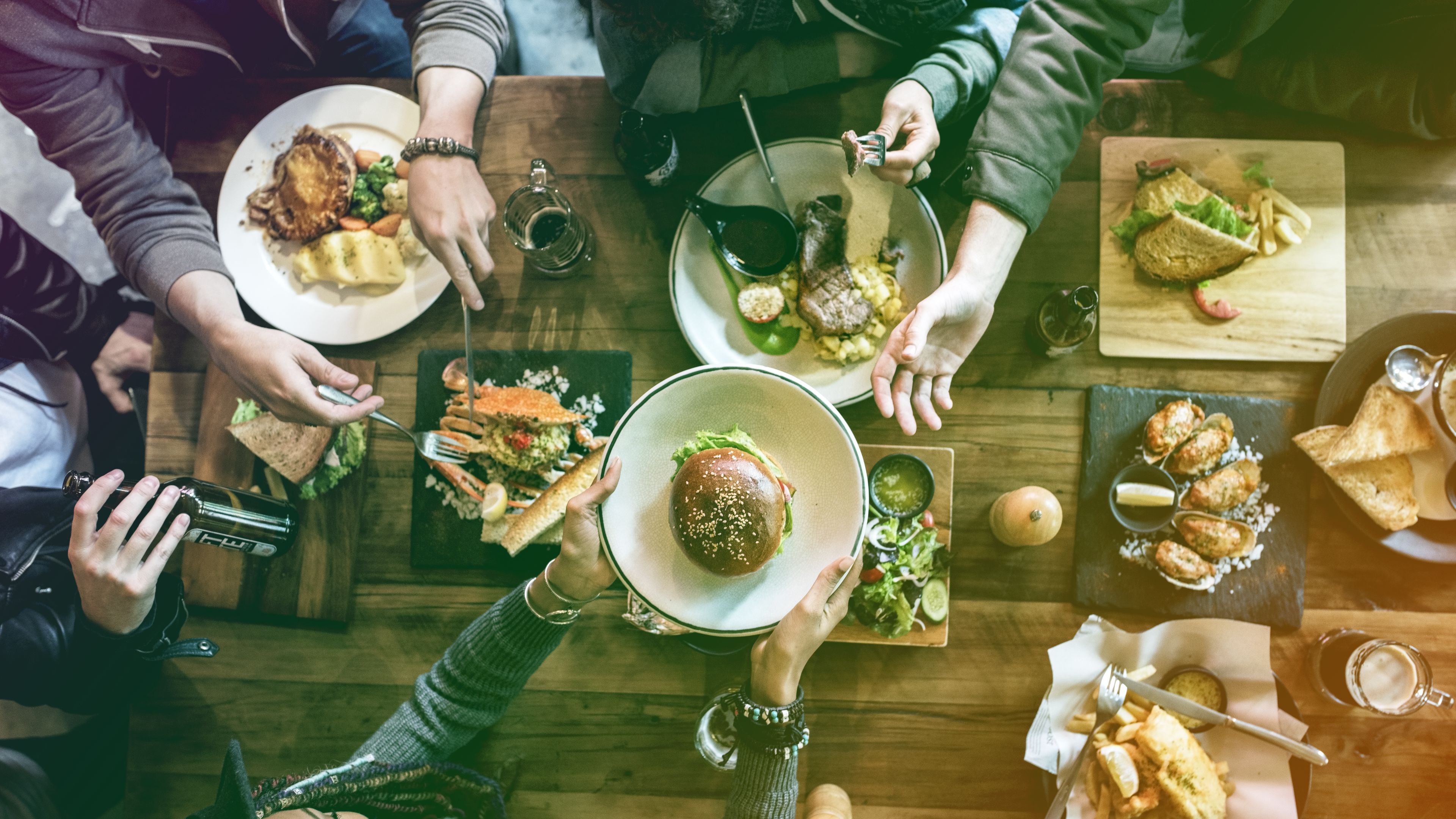 Friends having meal