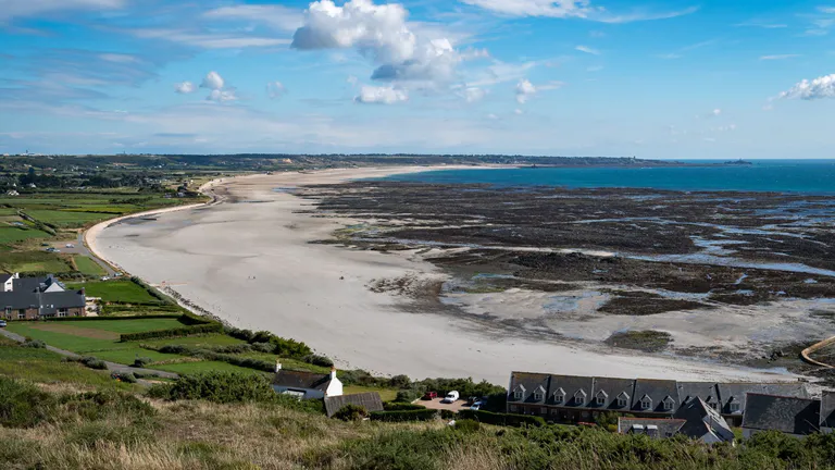 aerial view st ouen bay jersey