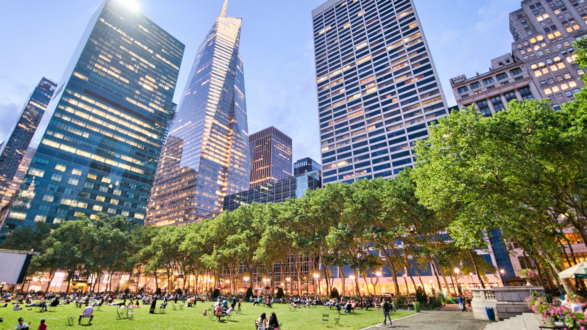 Bryant park in New York City Bryant park in New York City