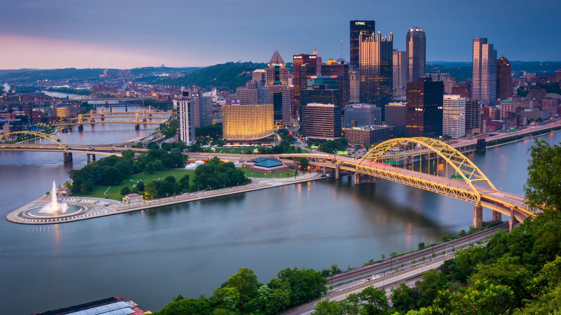 aerial view of Pittsburgh, Pennsylvania aerial view of Pittsburgh, Pennsylvania