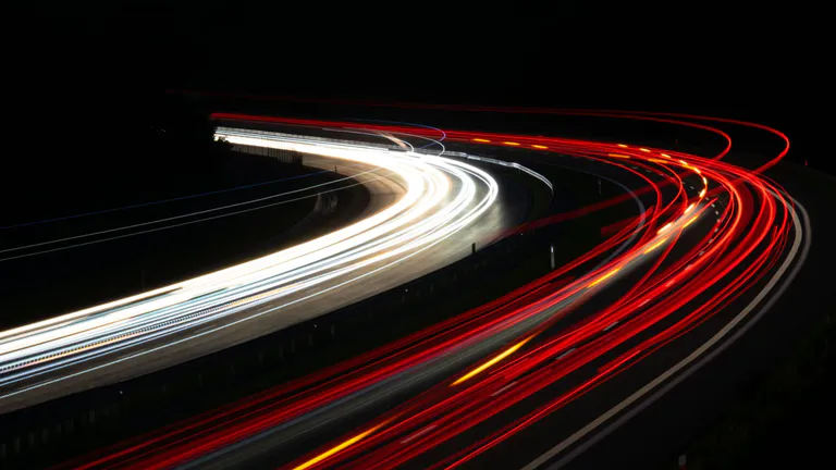 light trails at night