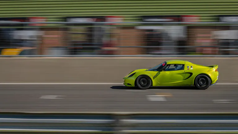 panning shot with car