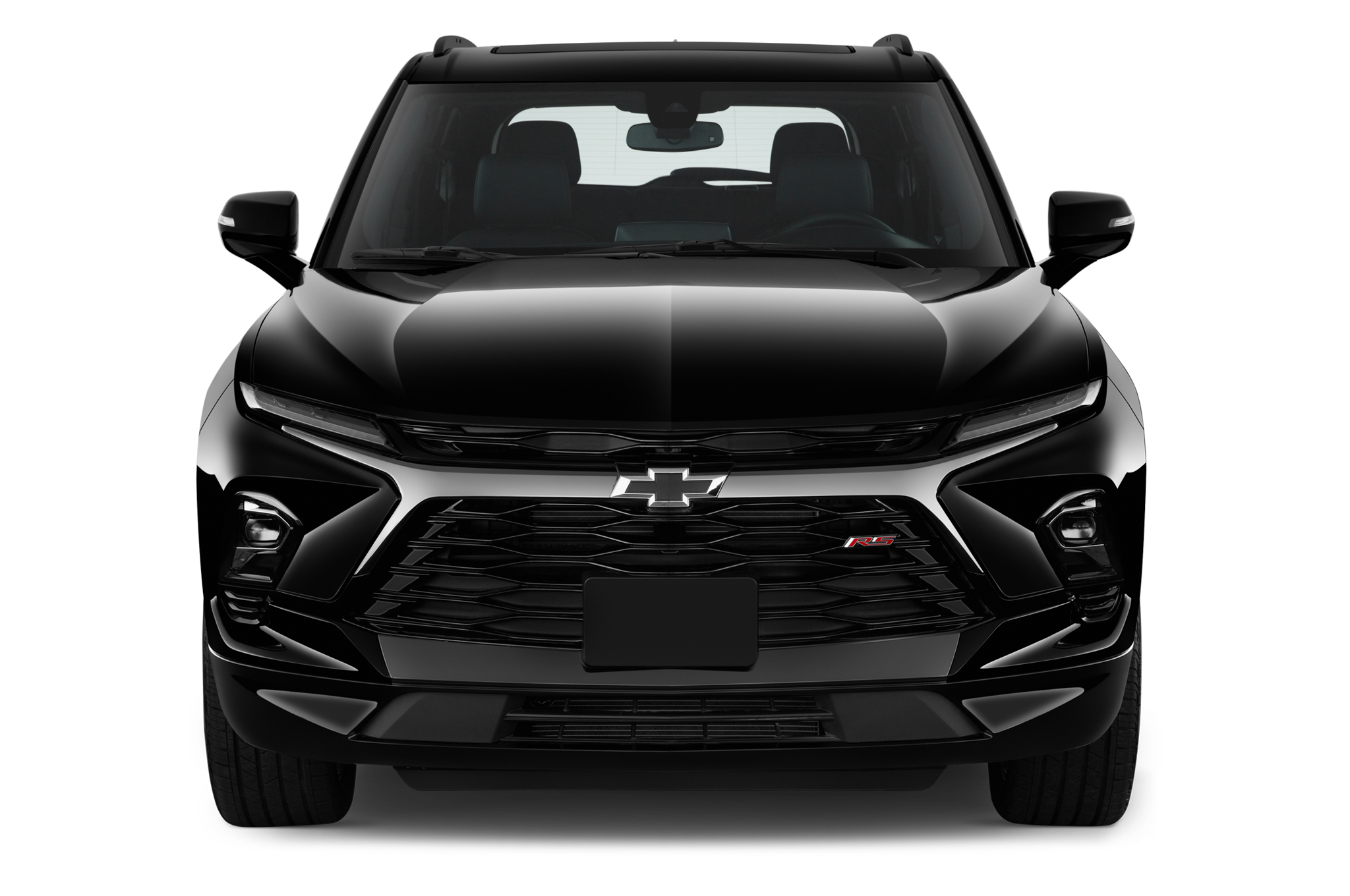 Car photography straight front view of a 2024 Chevrolet Blazer RS 5 Door 2WD SUV