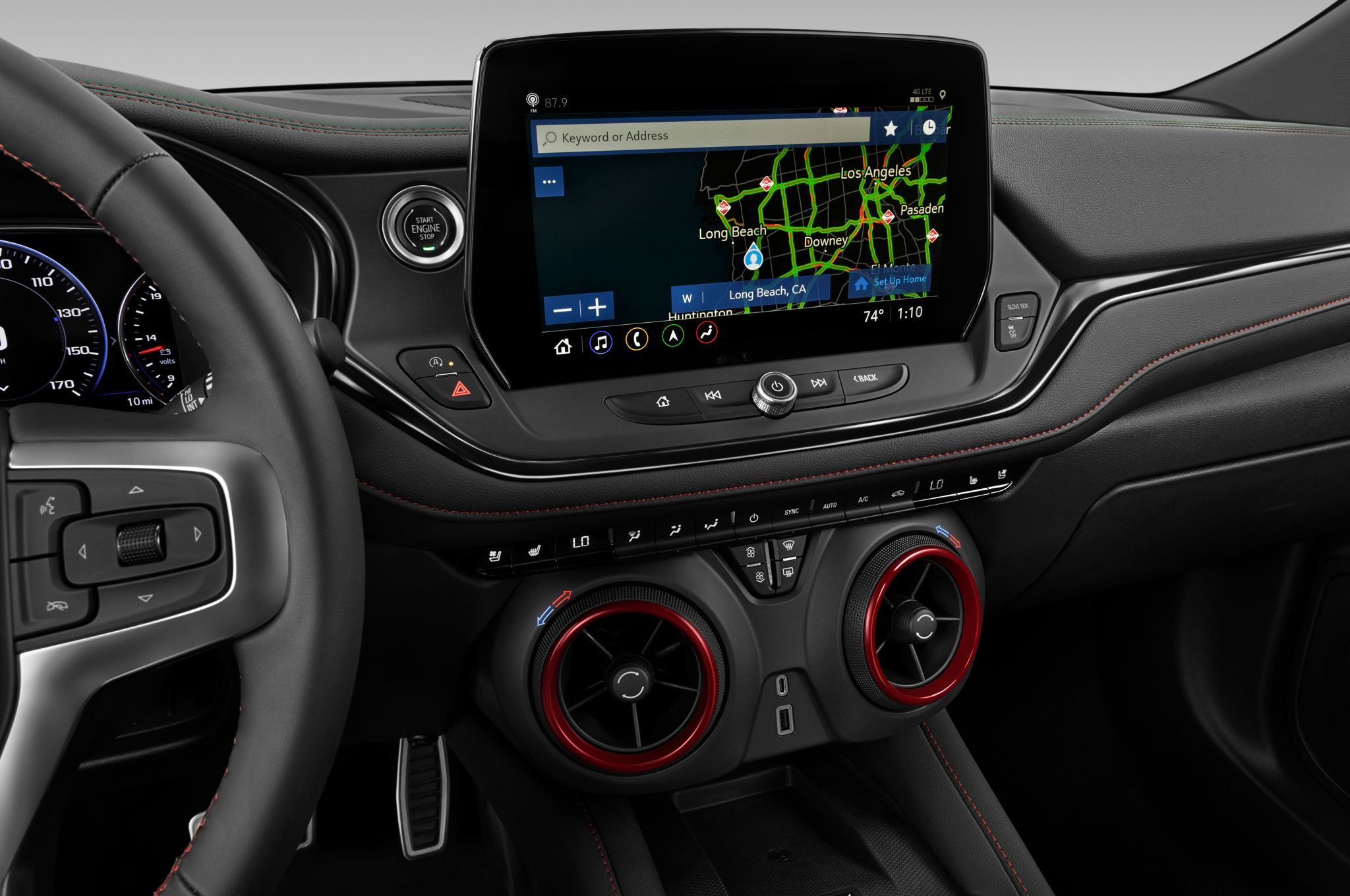 2024 Chevrolet Blazer RS 5 Door 2WD SUV Instrument panel close up view of 2024 Chevrolet Blazer RS 5 Door 2WD SUV stock photos