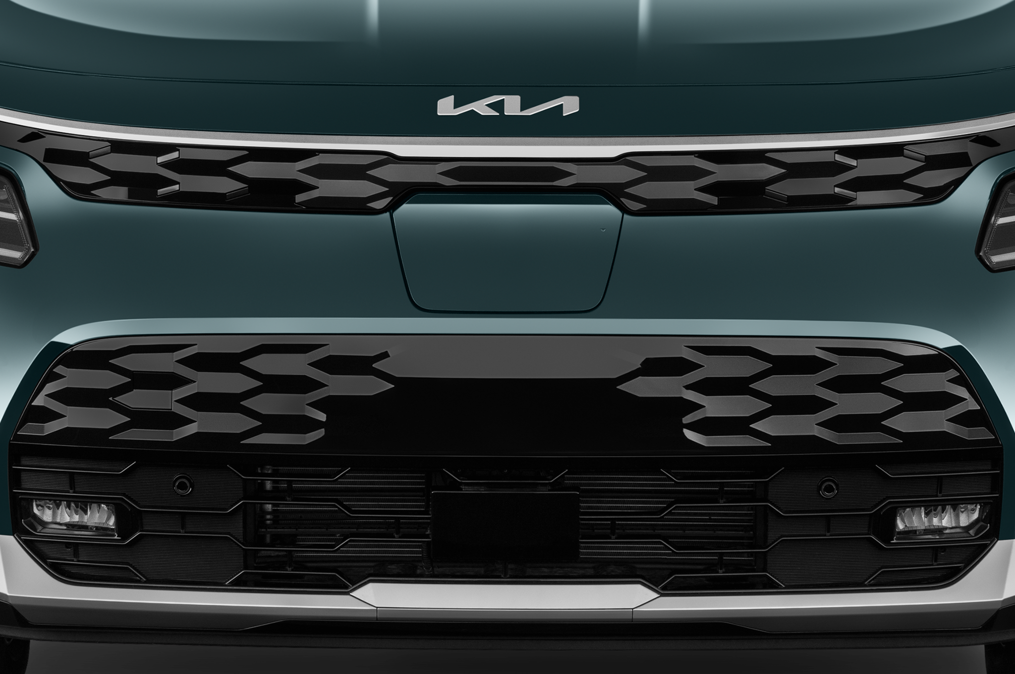 Close up view of 2023 Kia Niro EV Pace 5 Door 2WD SUV grille car pictures